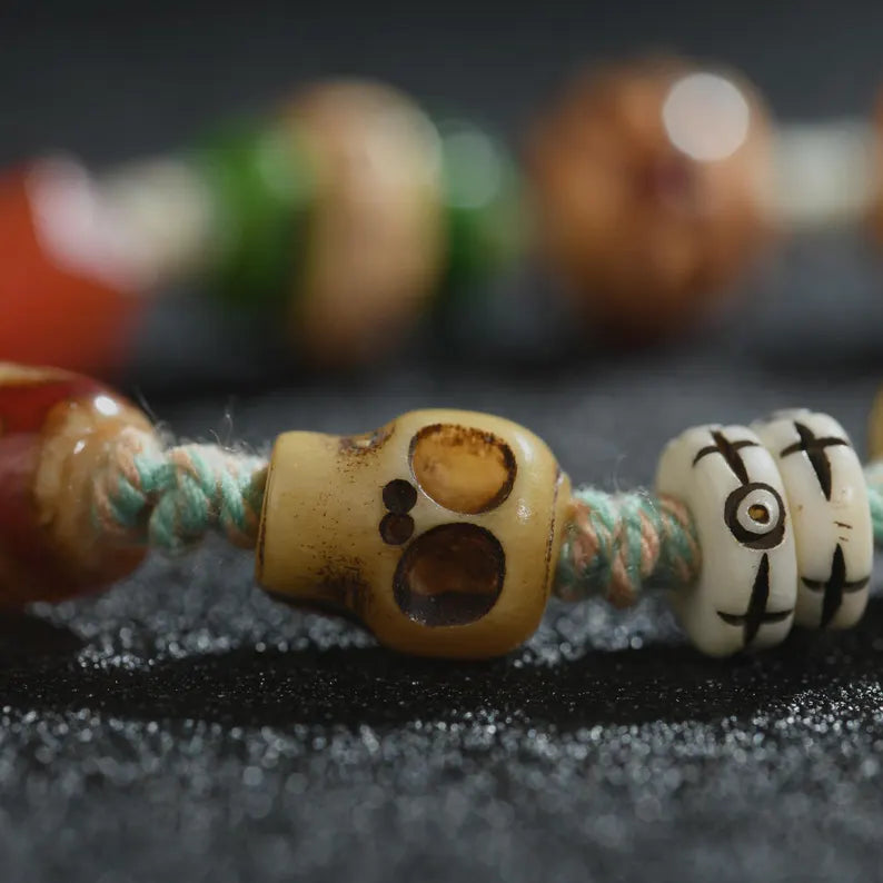 Tibetan/Himalayan antique bracelet, Agate Dzi Bracelet, hand woven Boedi Tianzhu bracelets, prayer, gifts, amulets，
