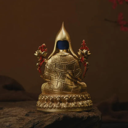 Bronze Zongkoba Buddha Statue - Tibetan/Nepal Home Decor (16cm)
