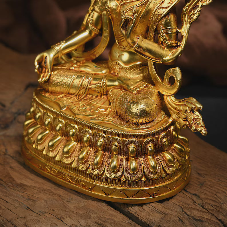 Bronze White Tara Buddha Statue: Tibet/Nepal Home Decor