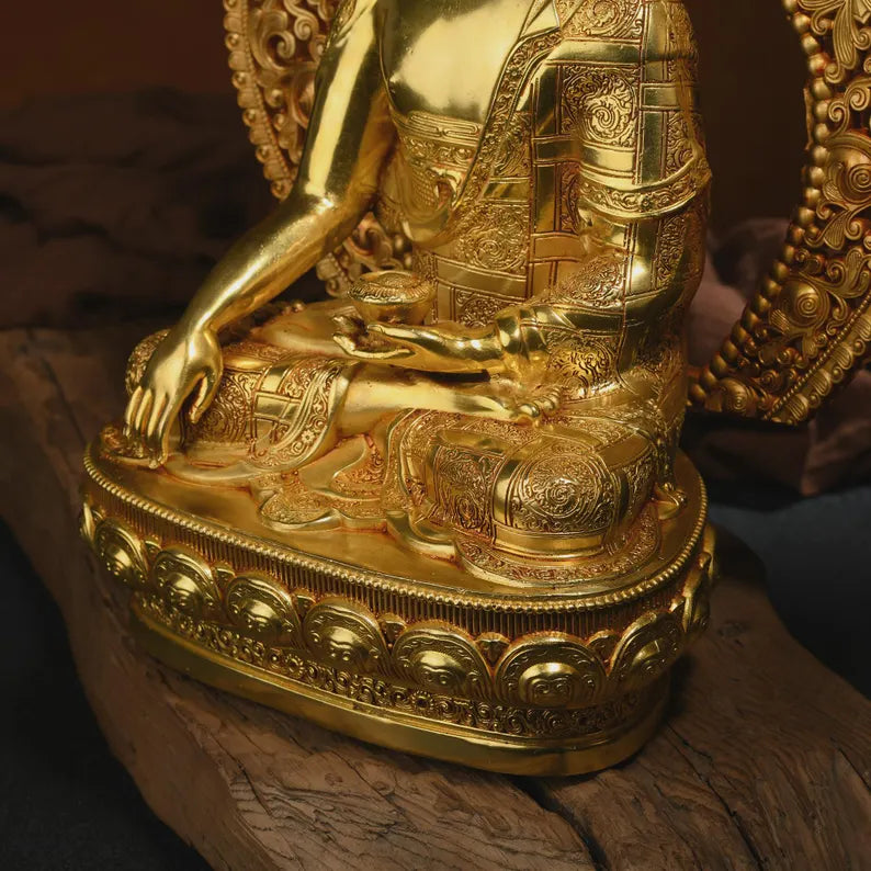 Tibetan Bronze Buddha Statue: Gautama Sculpture, Home Prayer Decor