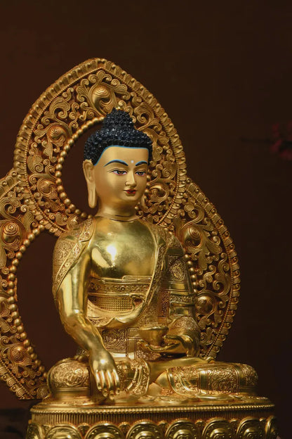 Tibetan Bronze Buddha Statue: Gautama Sculpture, Home Prayer Decor
