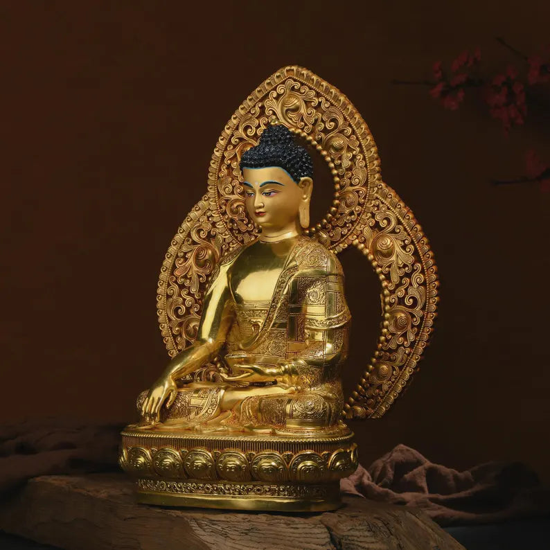 Tibetan Bronze Buddha Statue: Gautama Sculpture, Home Prayer Decor