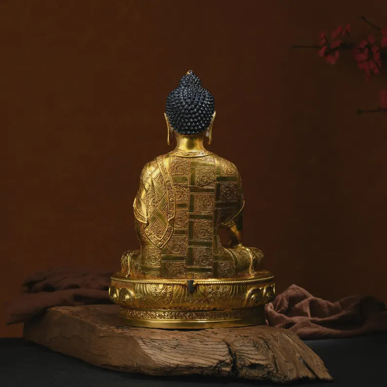 Tibetan Bronze Buddha Statue: Gautama Sculpture, Home Prayer Decor
