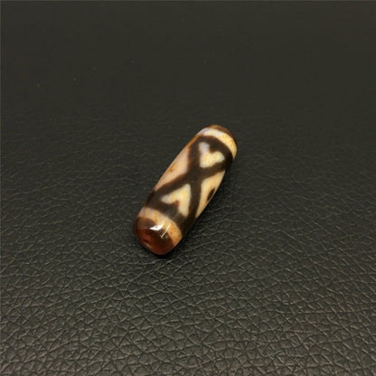 Antique Agate Dzi Bead Bracelet: Tibetan King Kong Amulet Rosary