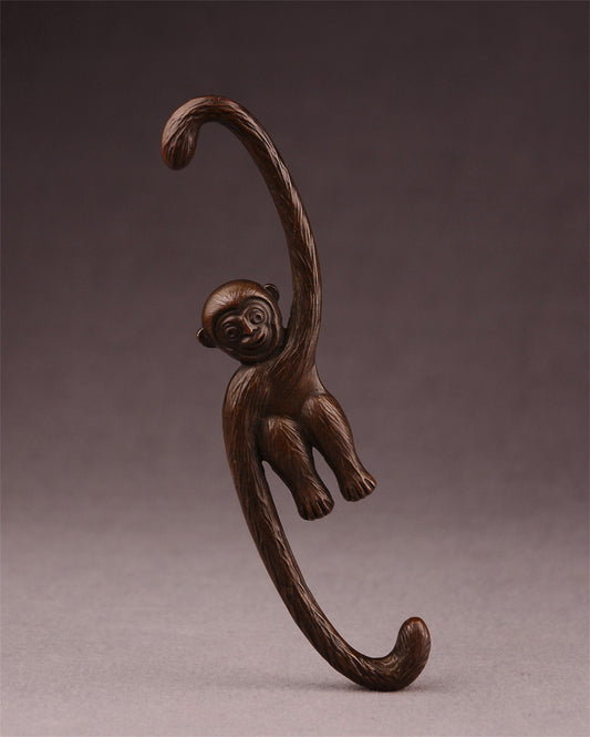 Antique-Asian Vintage Bronze Monkey-Decorative Statue