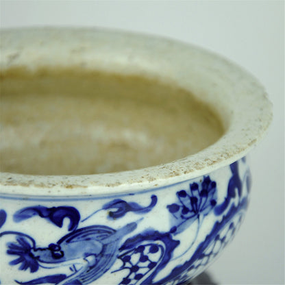 Antique Asian Blue and White Porcelain Basin