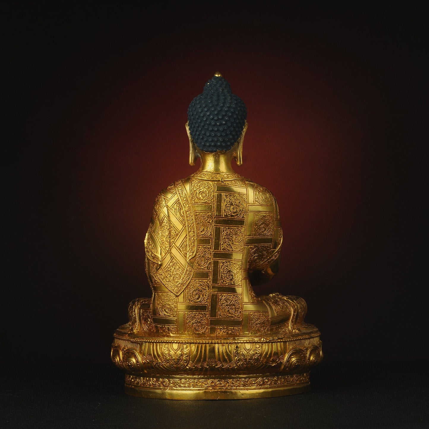 Amitabha Buddha Statue: Tibetan Bronze Sculpture, Home Decor (19cm x13cm x29cm)