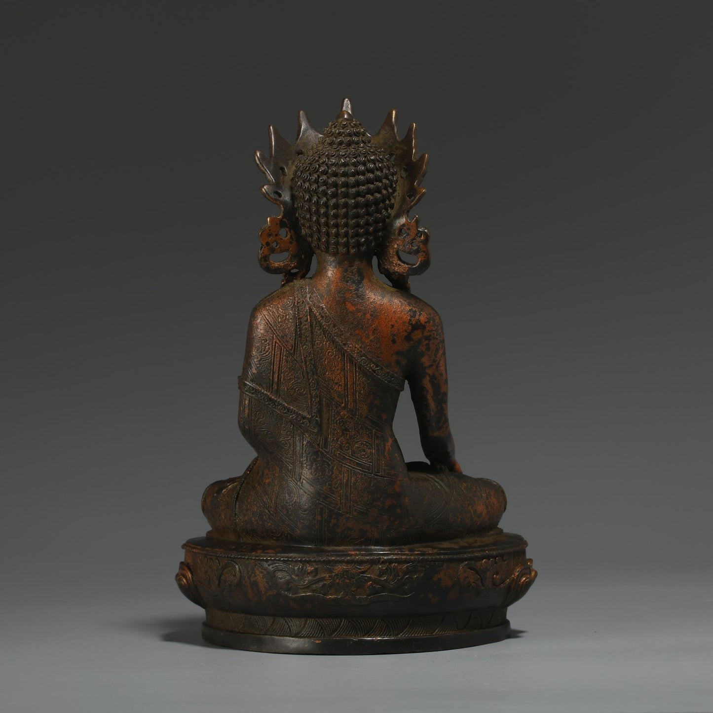 Antique Bronze Buddha Statue: Tibetan-Nepalese Prayer Ritual Decor