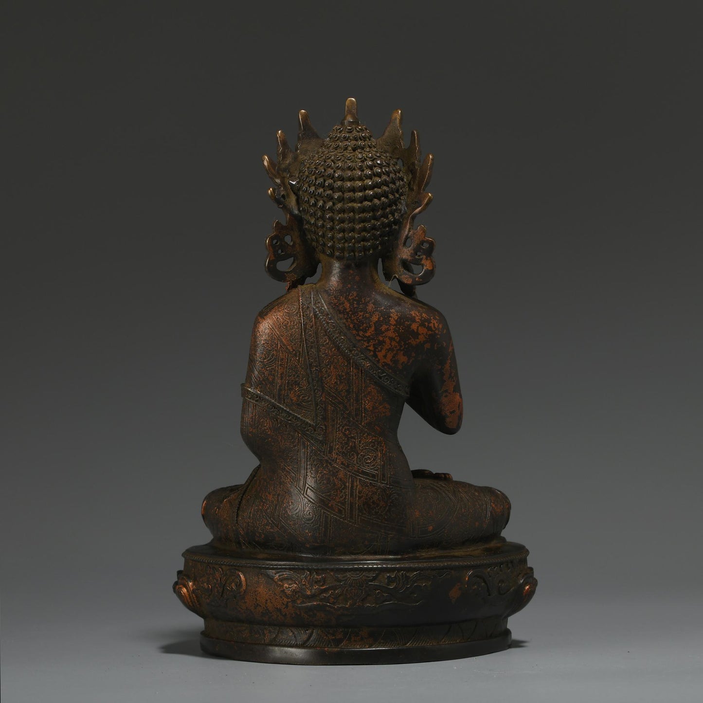 Antique Bronze Buddha Statue: Tibetan-Nepalese Prayer Ritual Decor