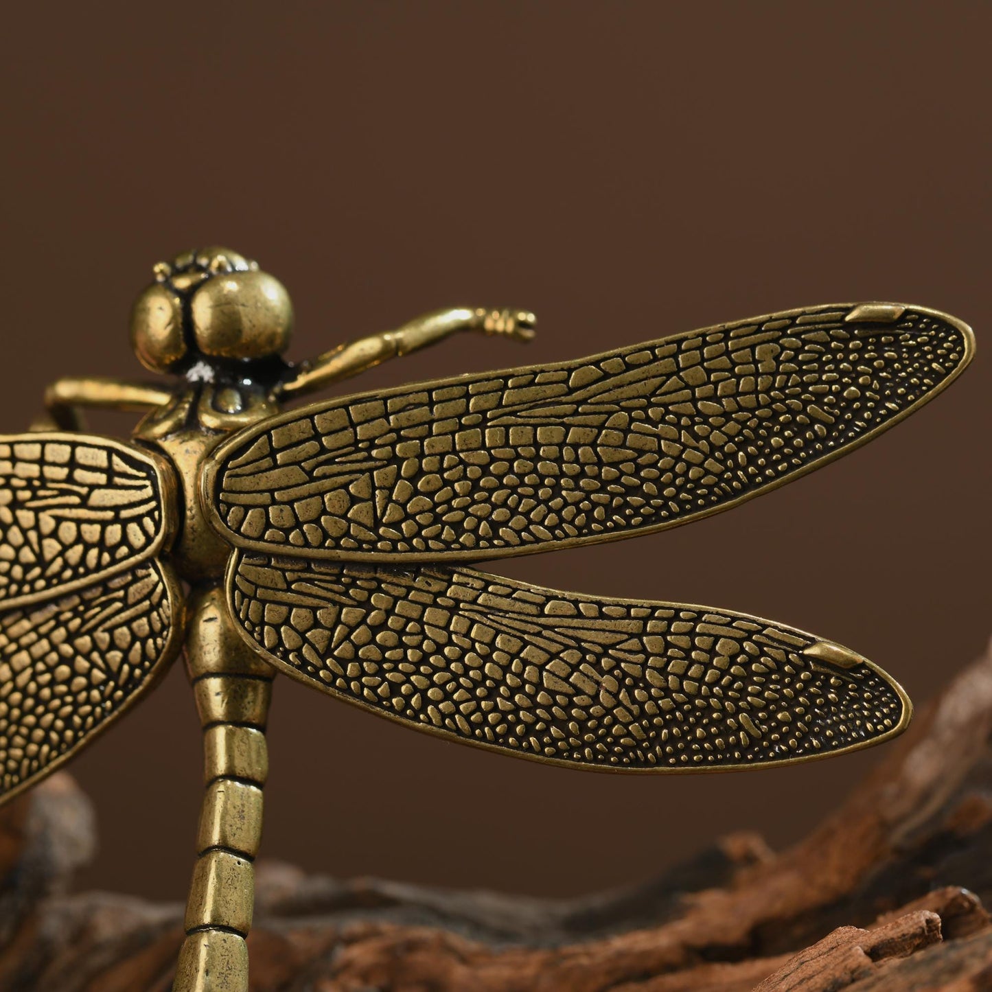 Antique Bronze Dragonfly Sculpture: Handmade Insect Art