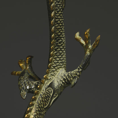 Antique Bronze Dragon Sculpture: Chinese Animal Art (41X21X13cm)