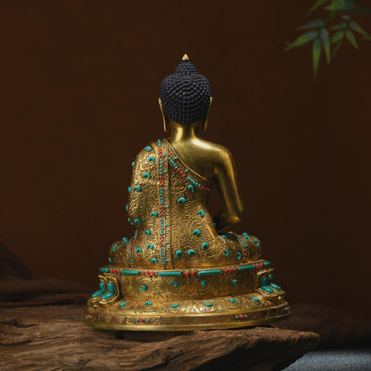 Amitabha Buddha Statue: Tibetan Bronze Sculpture, Home Decor (17cm)