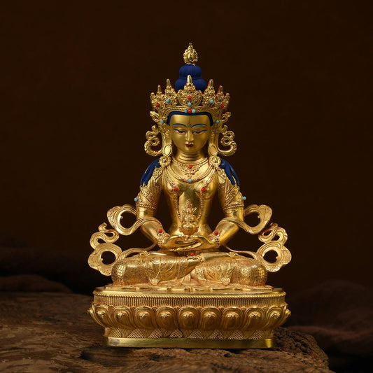 Amitayus Buddha Statue: Bronze Blessing Ceremony Decor