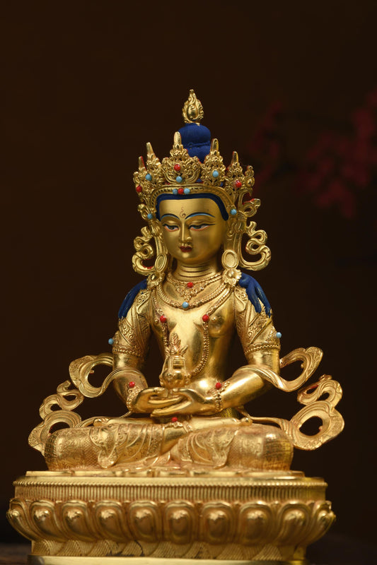 Amitayus Buddha Statue: Bronze Blessing Ceremony Decor