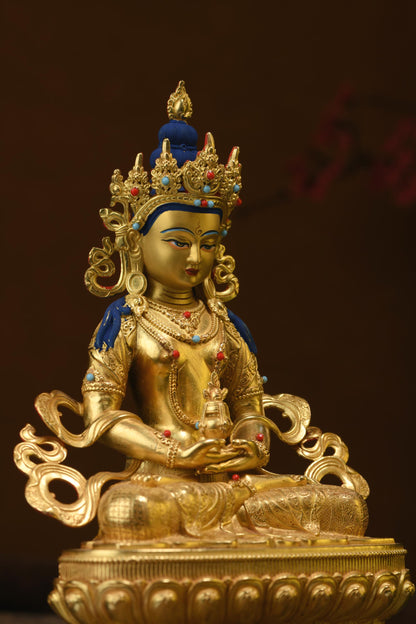 Amitayus Buddha Statue: Bronze Blessing Ceremony Decor