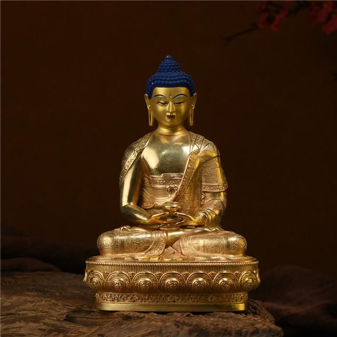 Amitabha Buddha Statue: Tibetan Bronze Sculpture, Home Decor