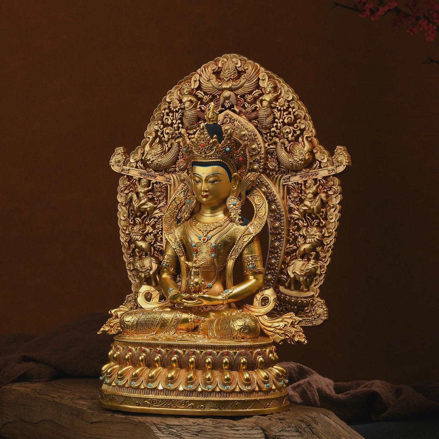 Amitayus，Buddha of Longevity， Exquisite (Longevity Buddha) Buddha Statue, Bronze Buddha Statue Blessing, Ceremony, Unique Gift