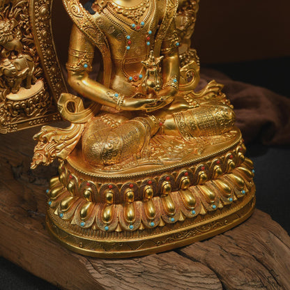 Amitayus，Buddha of Longevity， Exquisite (Longevity Buddha) Buddha Statue, Bronze Buddha Statue Blessing, Ceremony, Unique Gift