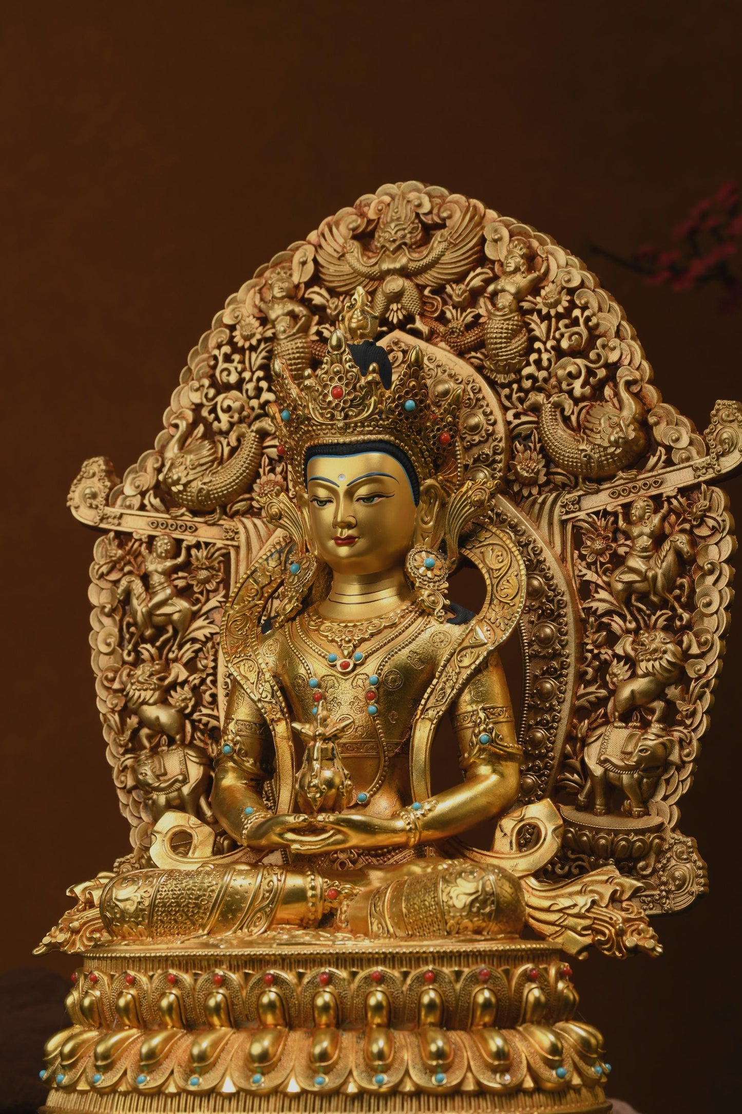 Amitayus，Buddha of Longevity， Exquisite (Longevity Buddha) Buddha Statue, Bronze Buddha Statue Blessing, Ceremony, Unique Gift