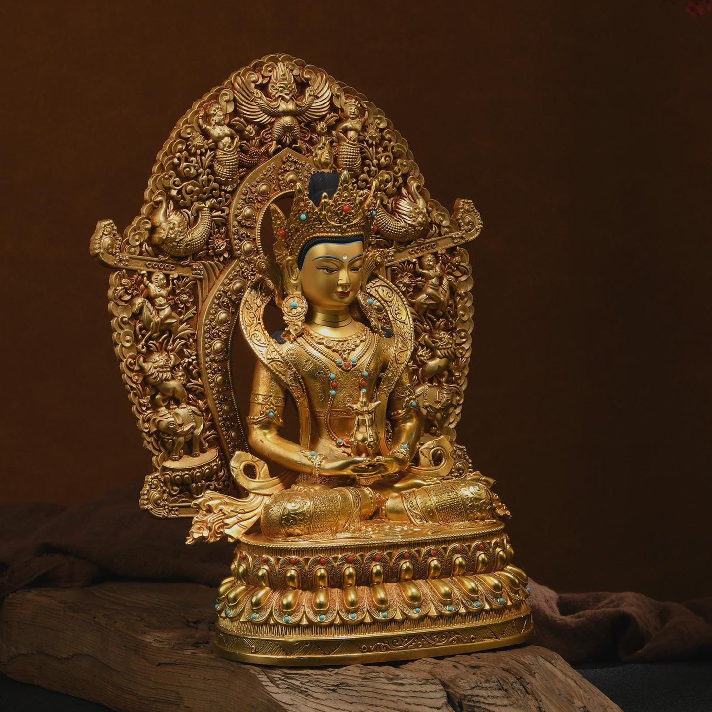 Amitayus，Buddha of Longevity， Exquisite (Longevity Buddha) Buddha Statue, Bronze Buddha Statue Blessing, Ceremony, Unique Gift
